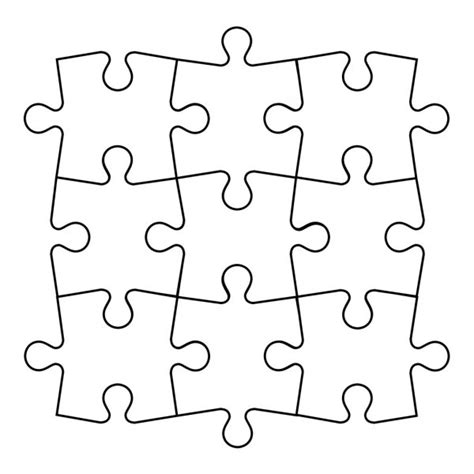 Jigsaw Puzzle Vector Nine Pieces Vector Illustration In