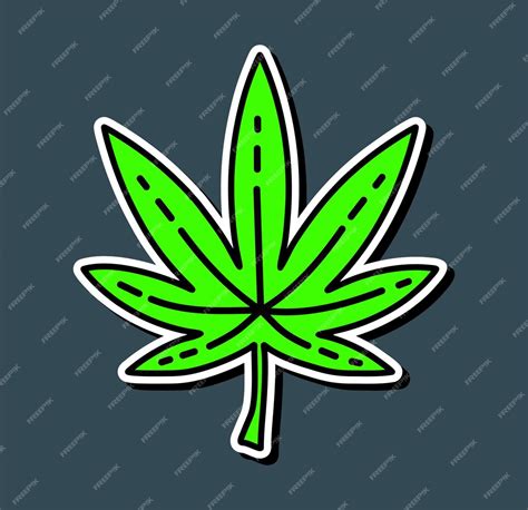 Autocollant Dicône De Chanvre De Logo Coloré De Cannabis De Feuille