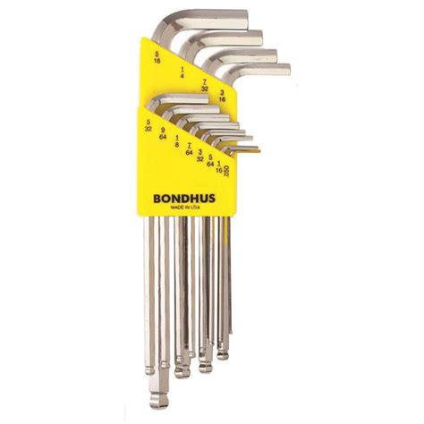 Bondhus Standard Ball End Long Arm L Wrench Set With BriteGuard Finish