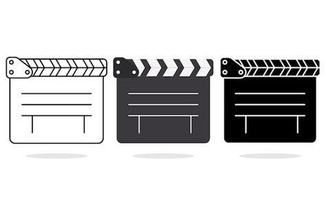 Premium Vector Clapper Board Flat Outline Glyph