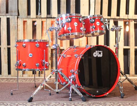 Dw Collector S Maple Mahogany Scarlet Red Drum Set 22 10 12 16 So The Dw Store