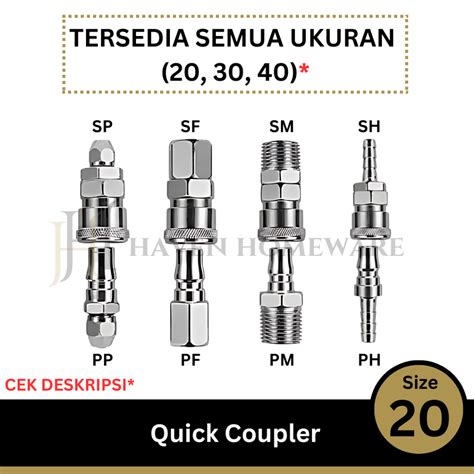 Jual Quick Coupler Angin Neple Kompresor Coupler Drat Sambungan