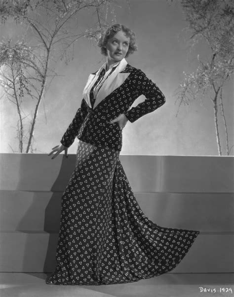 Bette Davis Posed with Hand on the Waist in Black Polka Dot Long Sleeve Dress with White Collar ...