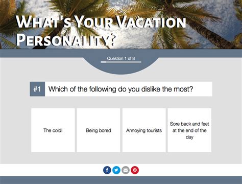 Vacation Personality Quiz Second Street Lab