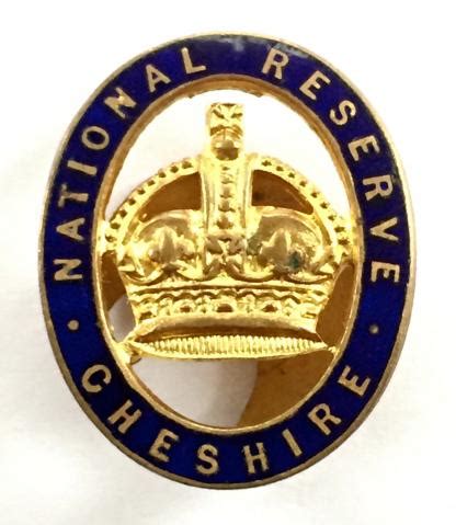 Sally Bosleys Badge Shop WW1 National Reserve Cheshire Home Front Badge