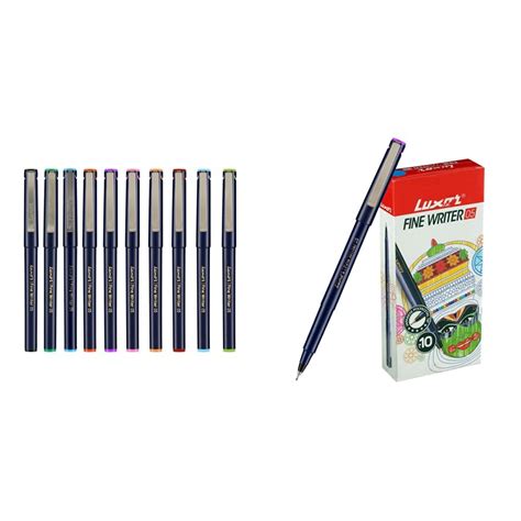 Luxor Finewriter Assorted Color Pack Of 10 Pen Finewriter Vilot Color