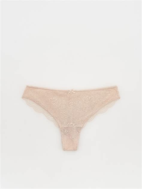 Chiloți cu croială braziliană și dantelă Culoare nude RESERVED 1414Y 02X