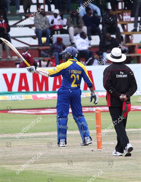 Sri Lankan Captain Tillakaratne Dilshan Raises Editorial Stock Photo