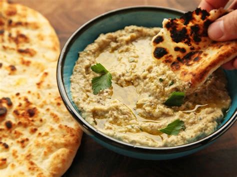 Lebanese Food Baba Ghanoush And Pita Bread