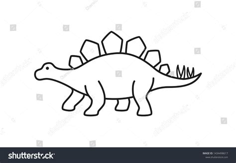 Stegosaurus Vector Contour Silhouette Dinosaur Stegosaurus Image