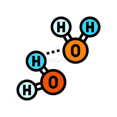 Hydrogen Bonding Biochemistry Color Icon Vector Illustration Stock Vector Illustration Of