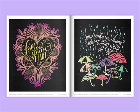 Coloring Book Chalk Style Expressions Coloring Book Etsy