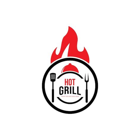 Premium Vector Fire Spatula Hot Grill Logo Template