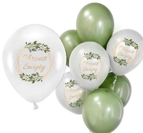 Balony Chrzest Święty heksagon Eukaliptus Boho 30x 13651434804 Allegro pl