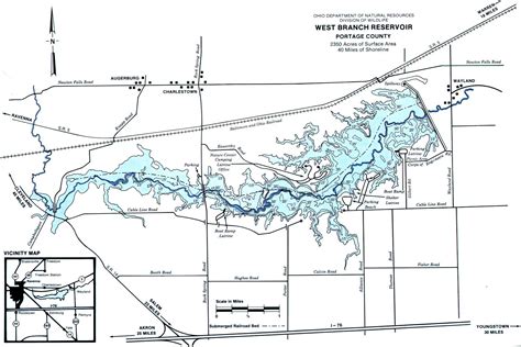 West Branch Reservoir Fishing Map Northeast Ohio Go Fish Ohio