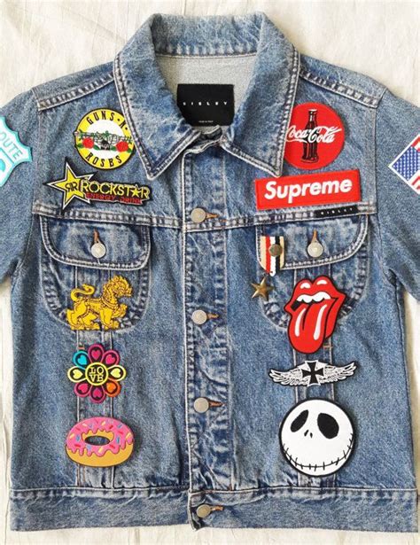 Patched Denim Patched Jean Jacket Hand By Kodchaphornjacket465 Patchwork Jean Jacket 90s