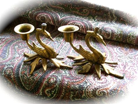 Pair Of Vintage Brass Peacock Candleholders Candlesticks India Etsy