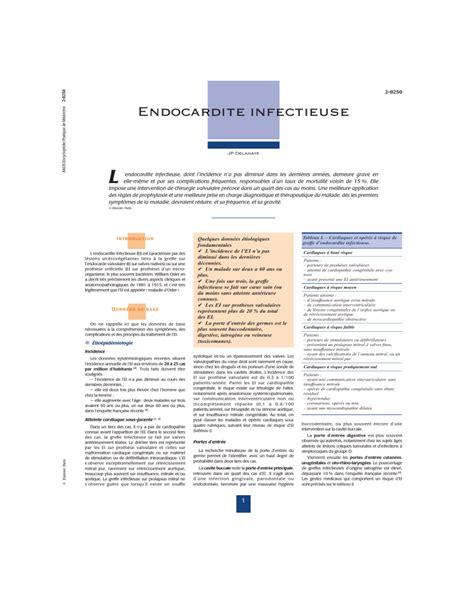 L Endocardite Infectieuse