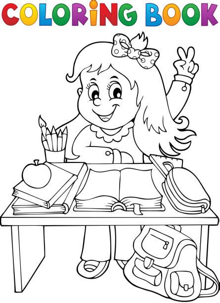 Coloring Book On Desk Stock Vectors Istock