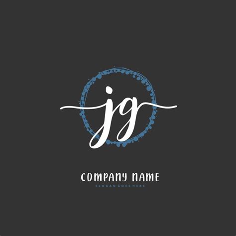 Jg Initial Handwriting And Signature Logo Design With Circle Beautiful