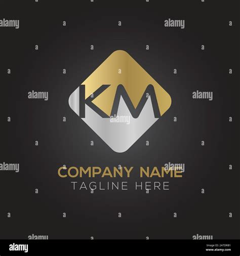 Initial ALphabet KM Logo Design Vector Template Abstract Letter KM