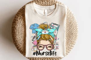 Nurse Life Messy Bun Yellow Hair Design Graphic By Beleo Art Creative