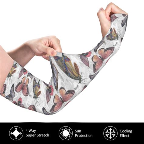 Arm Sleeves For Men Women Vintage Butterflies Cooling Sun Protection Sports Arm Sleeves To