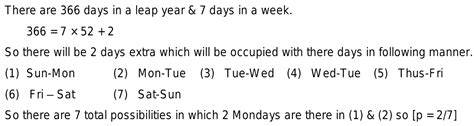 Find The Probability Of Having 53 Mondays In A Leap Year