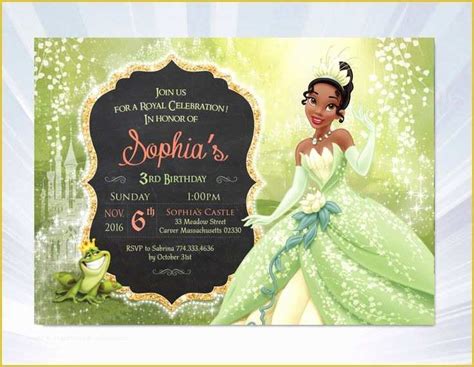 Free Princess Tiana Invitation Template