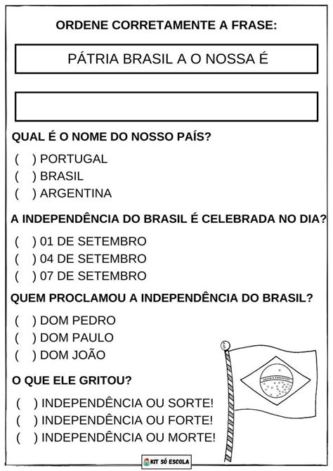 Kit Independ Ncia Planos De Aula Bncc Atividades E Lembrancinhas