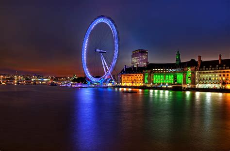 HD wallpaper: London Eye, London England, capital, night, building ...