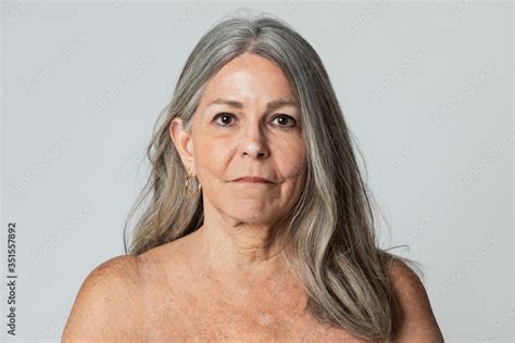 Portrait Of A Semi Nude Beautiful Senior Woman Foto De Stock Adobe Stock