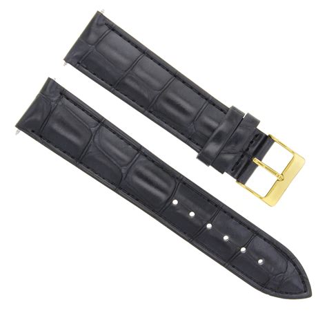 Mm Leather Watch Band Strap For Breitling Navitimer Chronomat Black