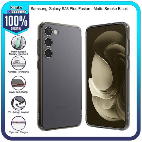 Jual Ringke Galaxy S23 Plus Fusion Matte Smoke Black Softcase Anti