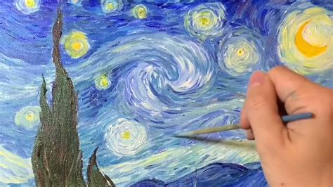 Painting The Master Copy Of Van Goghs Starry Night Youtube