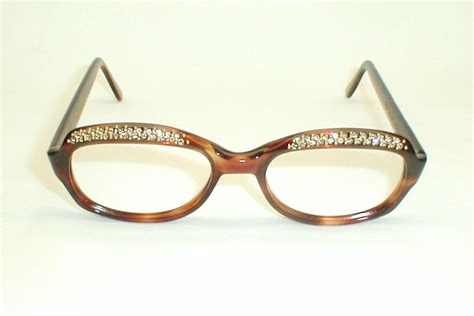 Womens Large Vintage Eyeglasses Rhinestones