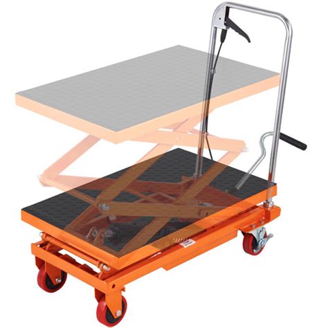 Hydraulic Lift Table Cart, 330lbs Capacity 50" Lifting Height, Manual ...