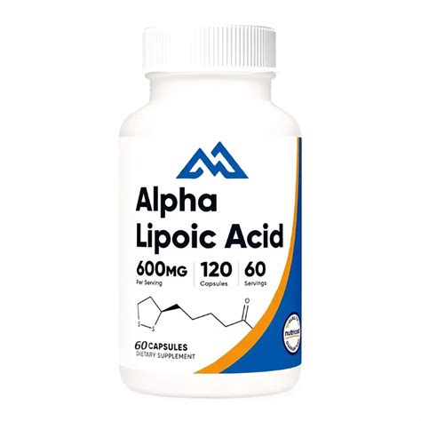 Alpha Lipoic Acid 600mg Per Serving 60 Capsules Plant Based Capsules Non Genetically Modified