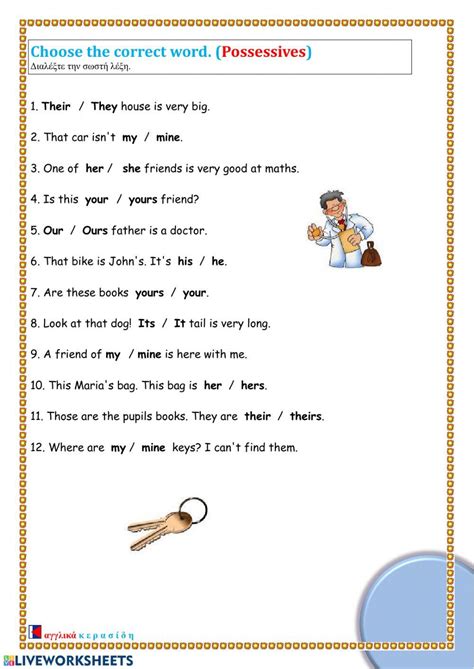 Possessives As25 Worksheet Live Worksheets