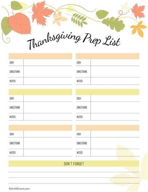 Free Thanksgiving Planner Printable An Alli Event