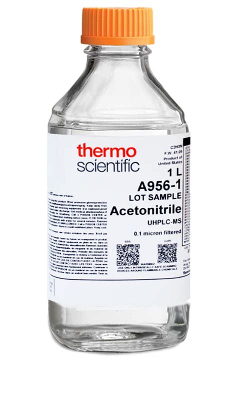 Acetonitrile Uhplc Ms Thermo Scientific Clear Borosilicate Glass