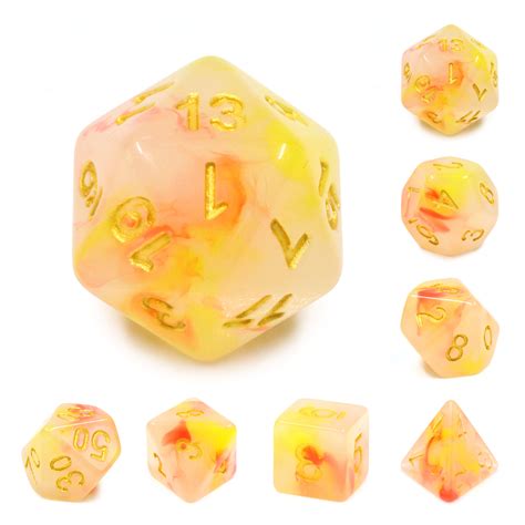 red, yellow dice set