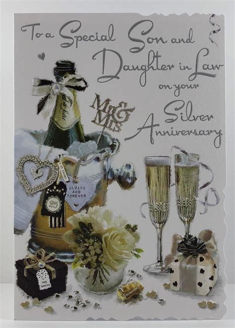 Daughter Son In Law Th Wedding Anniversary Card On Your Silver