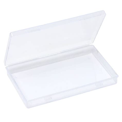 2pcs Rectangular Empty Clear Plastic Organizer Storage Box Containers With Hinged Lids For Small