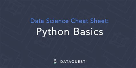 Python Cheat Sheet For Data Science Basics Dataquest