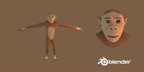 Stylized Monkey 3D Model - Blender Market