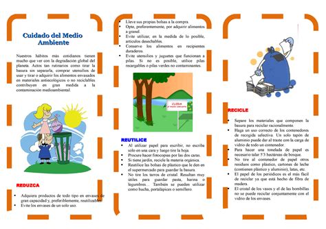 Triptico del medio ambiente 6 Nuestros hábitos más cotidianos tienen