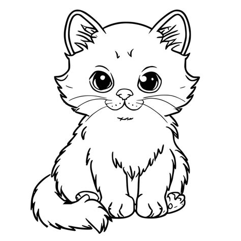 dibujos de gatos para colorear para niños 23525732 Vector en Vecteezy