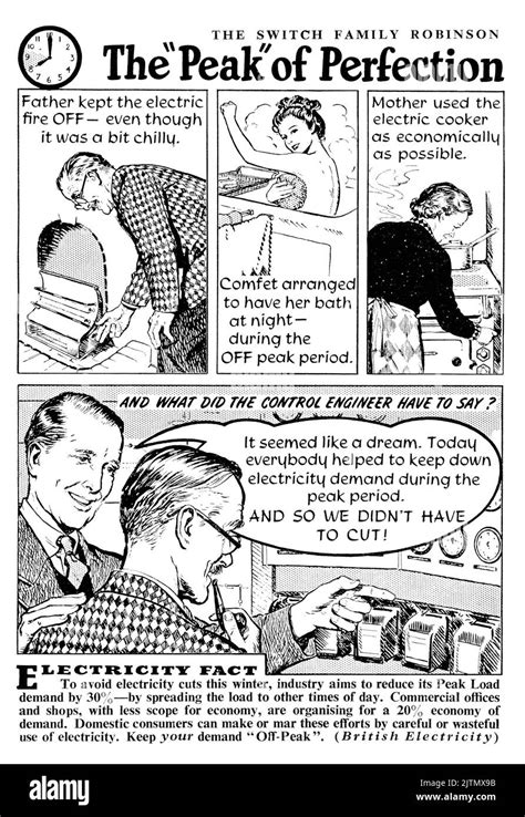 1948 British Advertisement Showing How To Avoid Power Cuts By Spreading The Load And Using Less