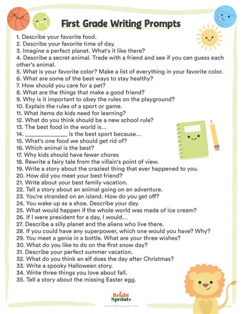 Writing Prompts For First Grade